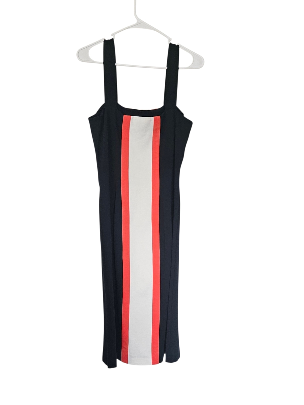 Diane Von Furstenberg Black Dress with Red and White Center Stripe Bodycon Size - Picture 3 of 8